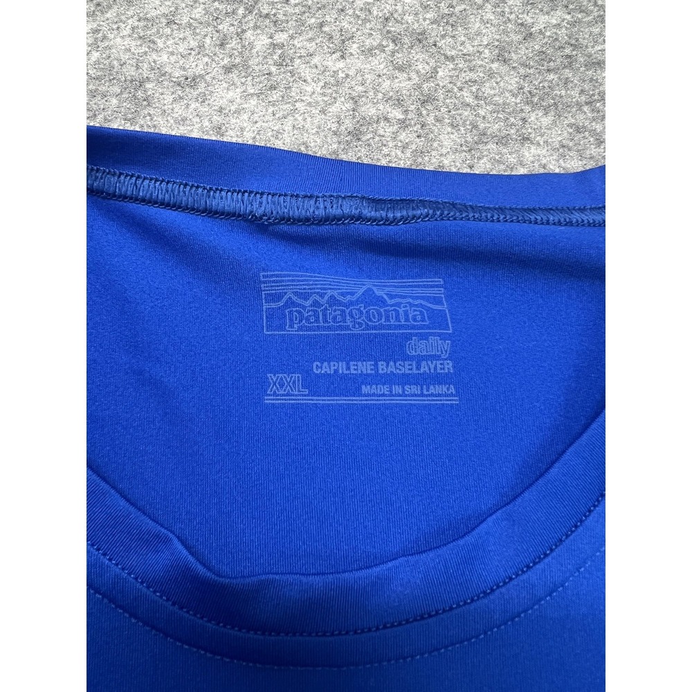 Patagonia Shirt Mens 2XL Blue Capilene Baselayer Long Sleeve Performance Tagless - Picture 2 of 9